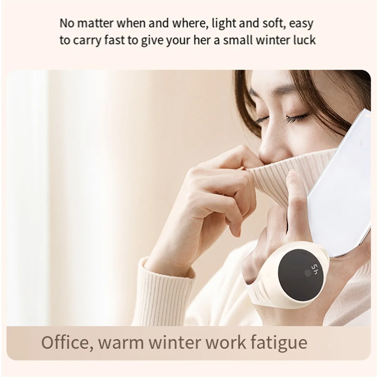 

Electric Hand Warmers Heating Bracelet 2 in 1 Camping Pocket Hand Warmer Bracelet LCD Display Fast Heating-Black