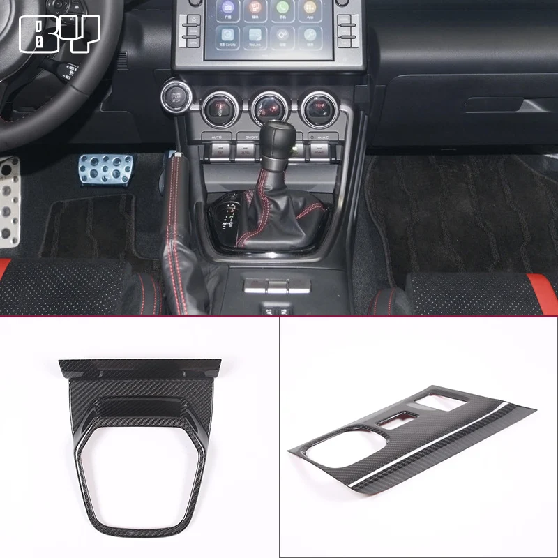 Real carbon fiber For Toyota 86 For Subaru BRZ 2022 automatic Car gear shift panel frame Trim sticker Accessories