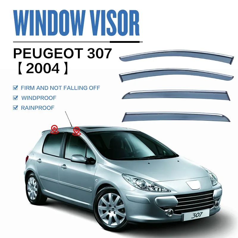 

For PEUGEOT 307 Window visor Weather Shield Side Window Deflector Car windshield weather shield Car accessories