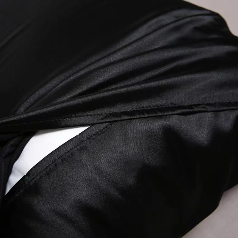 2 Stück Polyester-Satin-Kissenbezug, bequemer Haar- und Schönheitskissenbezug für Bettkissen, Heimdekoration, Standard/Queen-Size – Detail 3