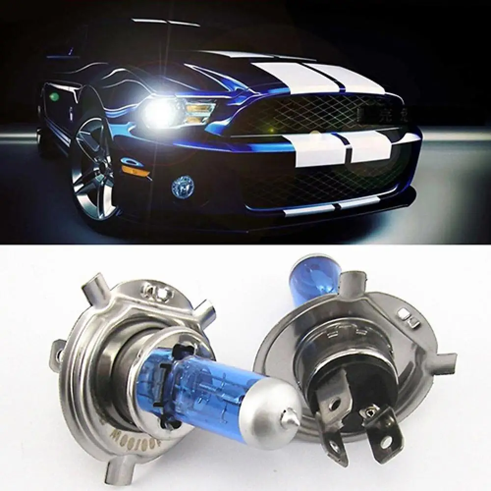 Car Headlight Bulb White H4 100/90W 12V High Low Beam Headlight Light Bulbs