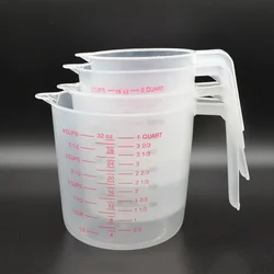 Plastic Transparent Measuring Cup 250/500/1000ml Jug Pour Spout Surface Kitchen Supplies Accessories for Caking Baking Tools