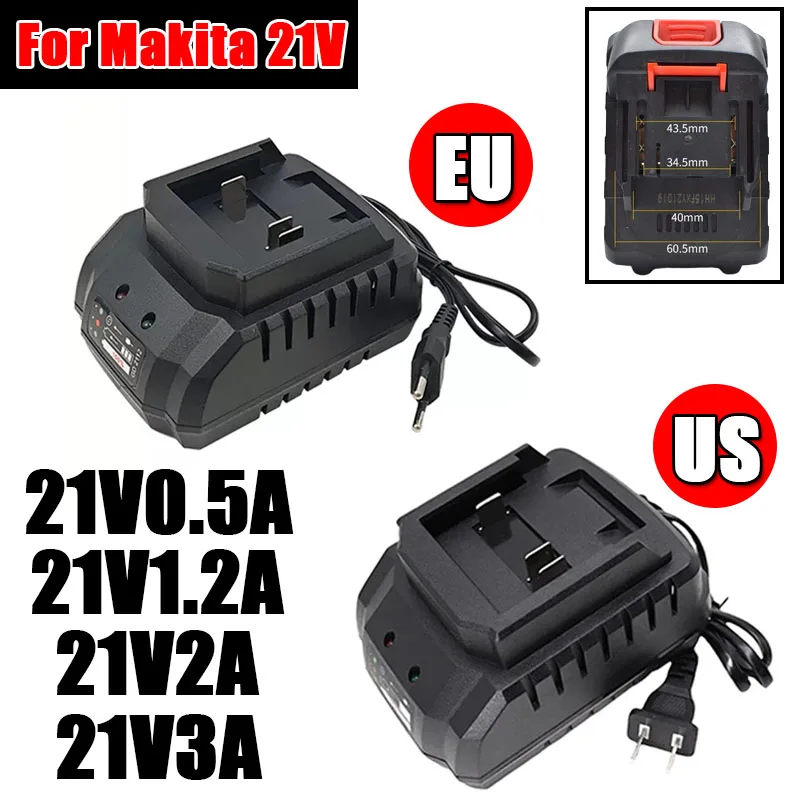 

Зарядное устройство для аккумуляторов Makita 18V 21V, EU/US, для электрических дрелей, гайковертов, угловых шлифовальных машин и других электроинструментов.
