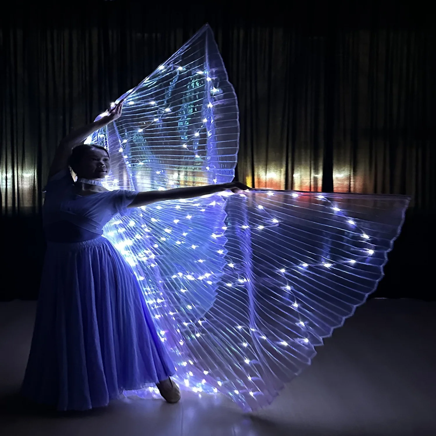 Halloween LED luminous wings cape belly dance costume technology sense stage performance banquet delivery
