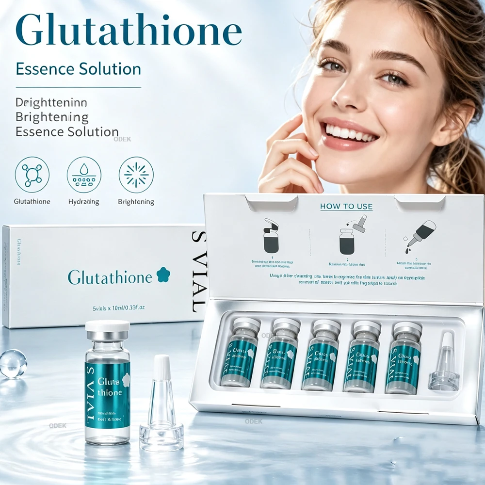 10ml×5Pcs Glutathione Radiance Ampoule 0.25mm Needle Essence Intense Hydration Wrinkle Skin Elasticity Skincare