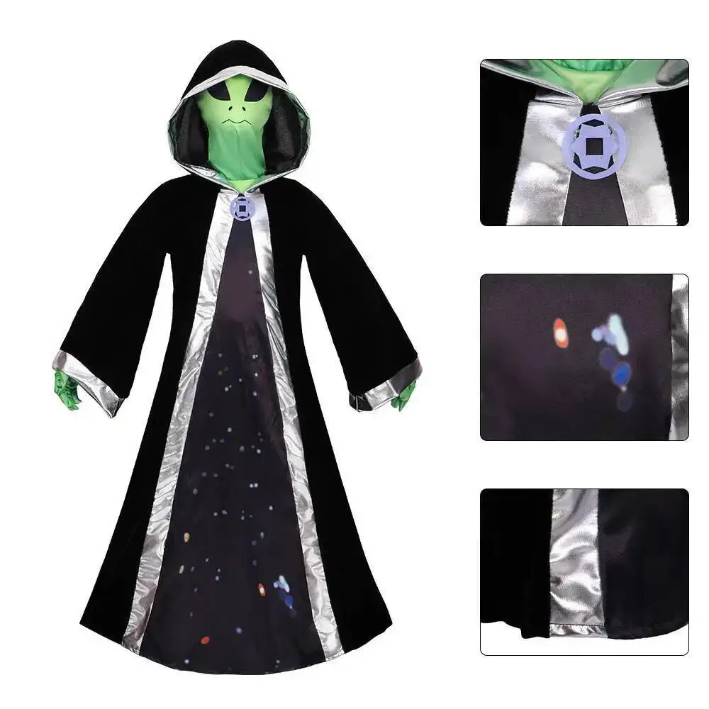 body-d'etre-extraterrestre-d'halloween-cosplay-et-green-alien