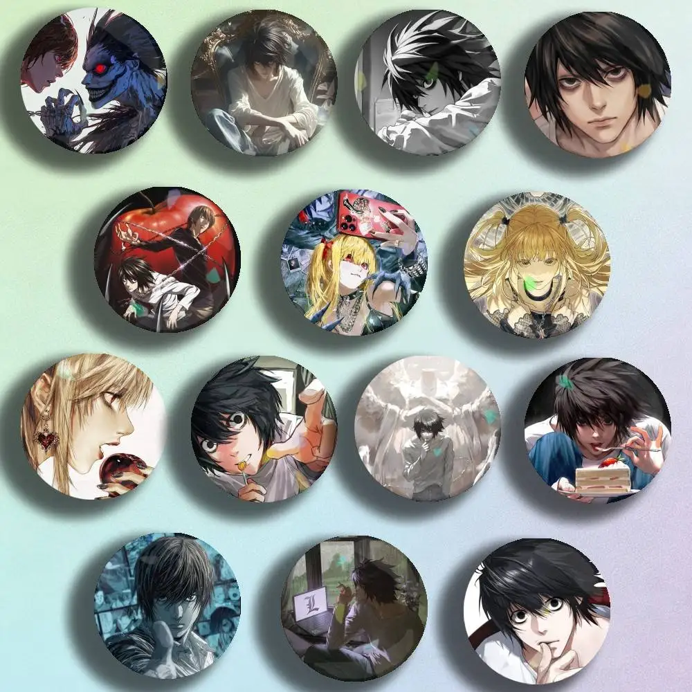 

Anime Death Note L Laser Badge Creative Pins Brooch for Bag Clothes Hat Decor Gifts Fans Collect
