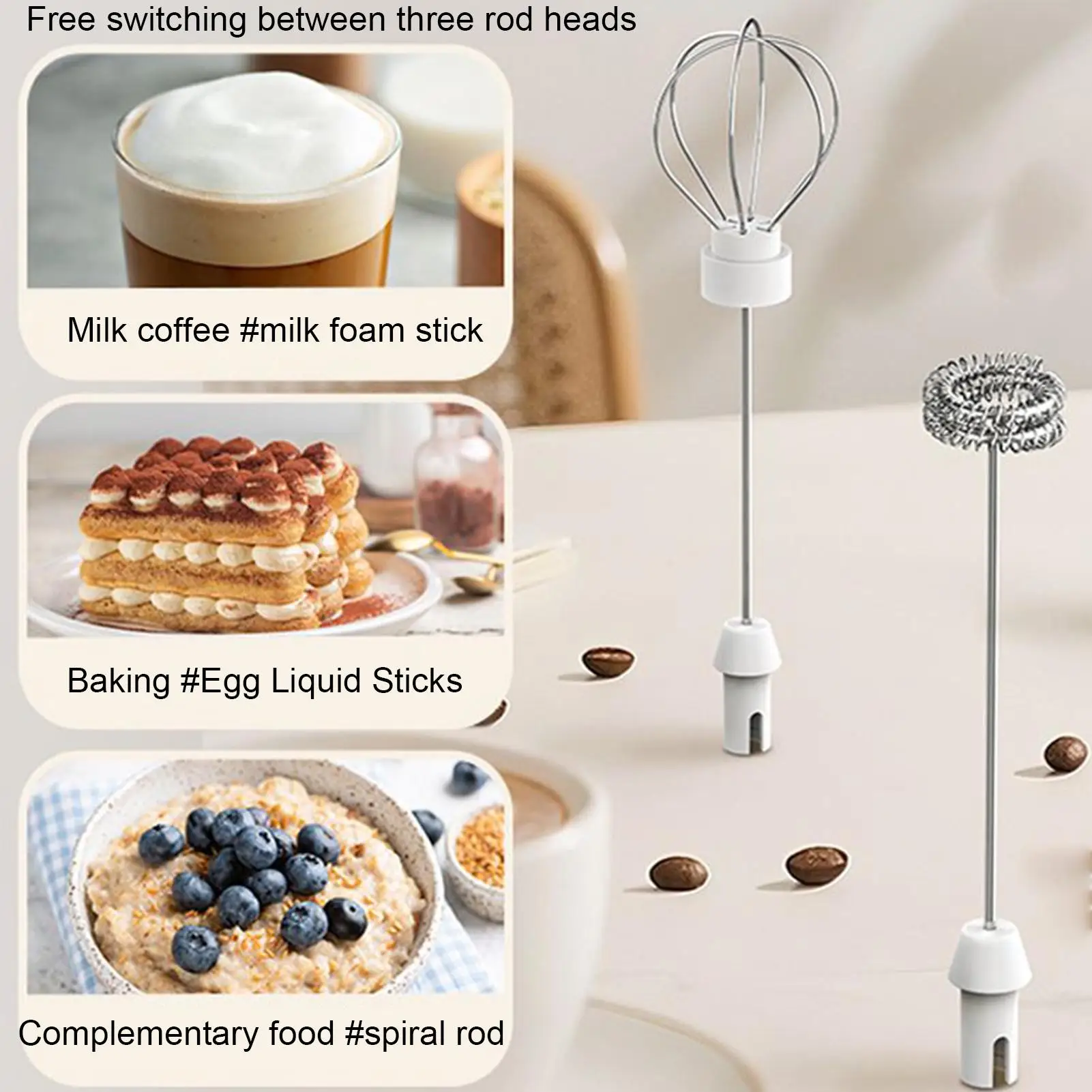 Frother For Coffee Handheld Latte Frother Small Hot Chocolate Foamer With 3 Adjustable Speeds For Protein Milk Hot Chocolate