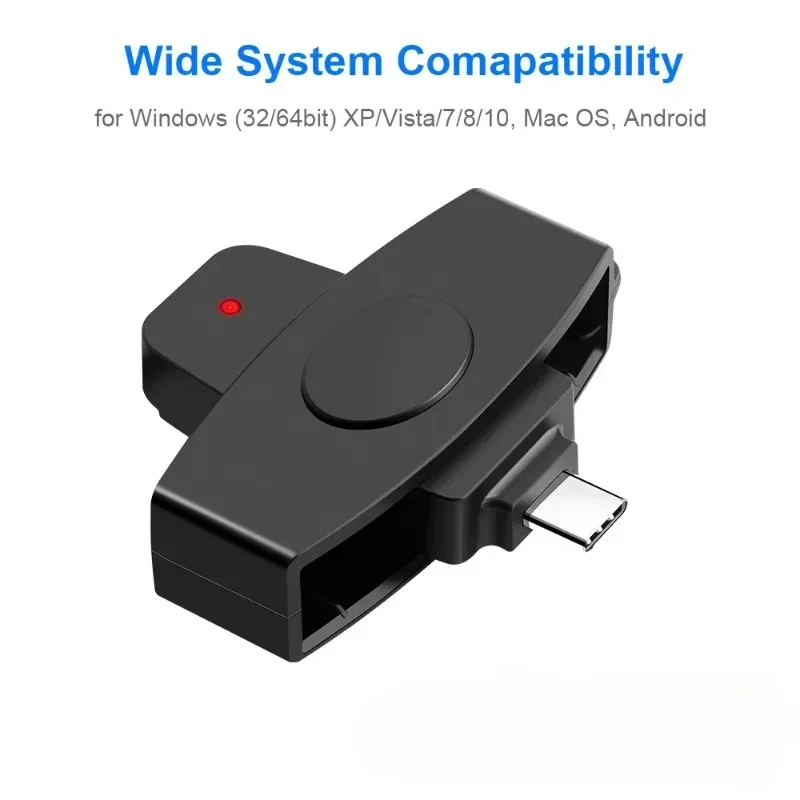 

USB Type C Smart Card Reader SIM Cloner Type-C Bank Tax Declaration DINE DNI Citizen IC Card ID Card Reader for Mac/Android IOS