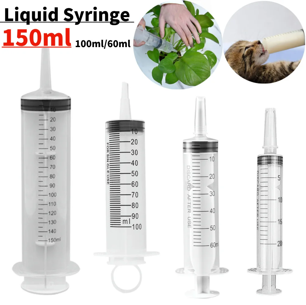 150ml Feeding Syringe Glue Filling Enema Syringe Nutrient Sterile Without Needle Watering Refilling for Industrial Hydroponics