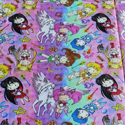 105cm Width Japanese Anime Sailor Moon Cartoon 100 Cotton Fabric Sewing Meterial for Handmade Patchwork Baby Dress Home Sheet