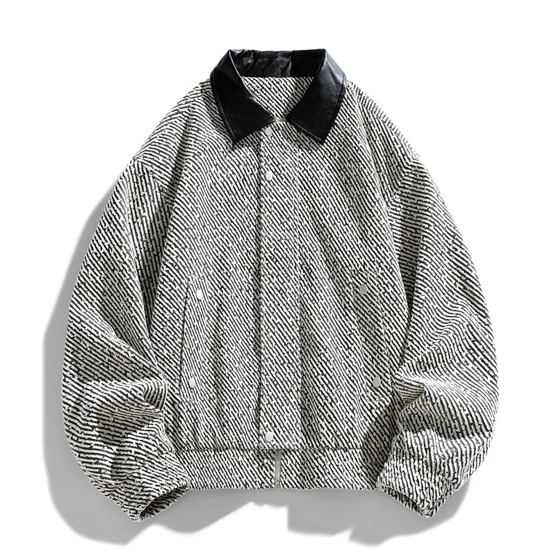 

Новая мужская куртка из двух предметов с воротником-стойкой, свободное повседневное пальто, универсальная повседневная одежда, осенне-зимний модный топ