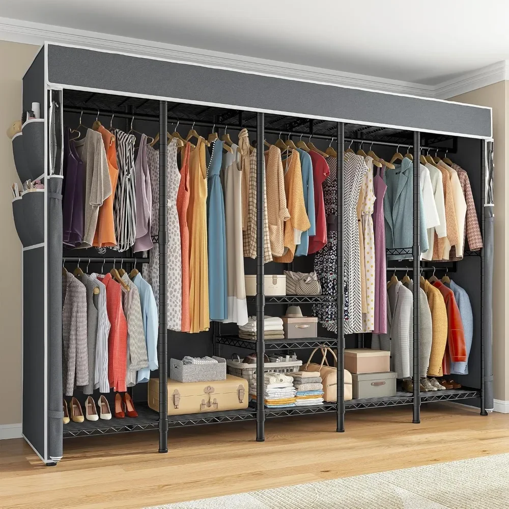 

90.6" W Clothes Rack, with Shelves Freestanding Garment Racks Closet for Bedroom, Clothes Rack