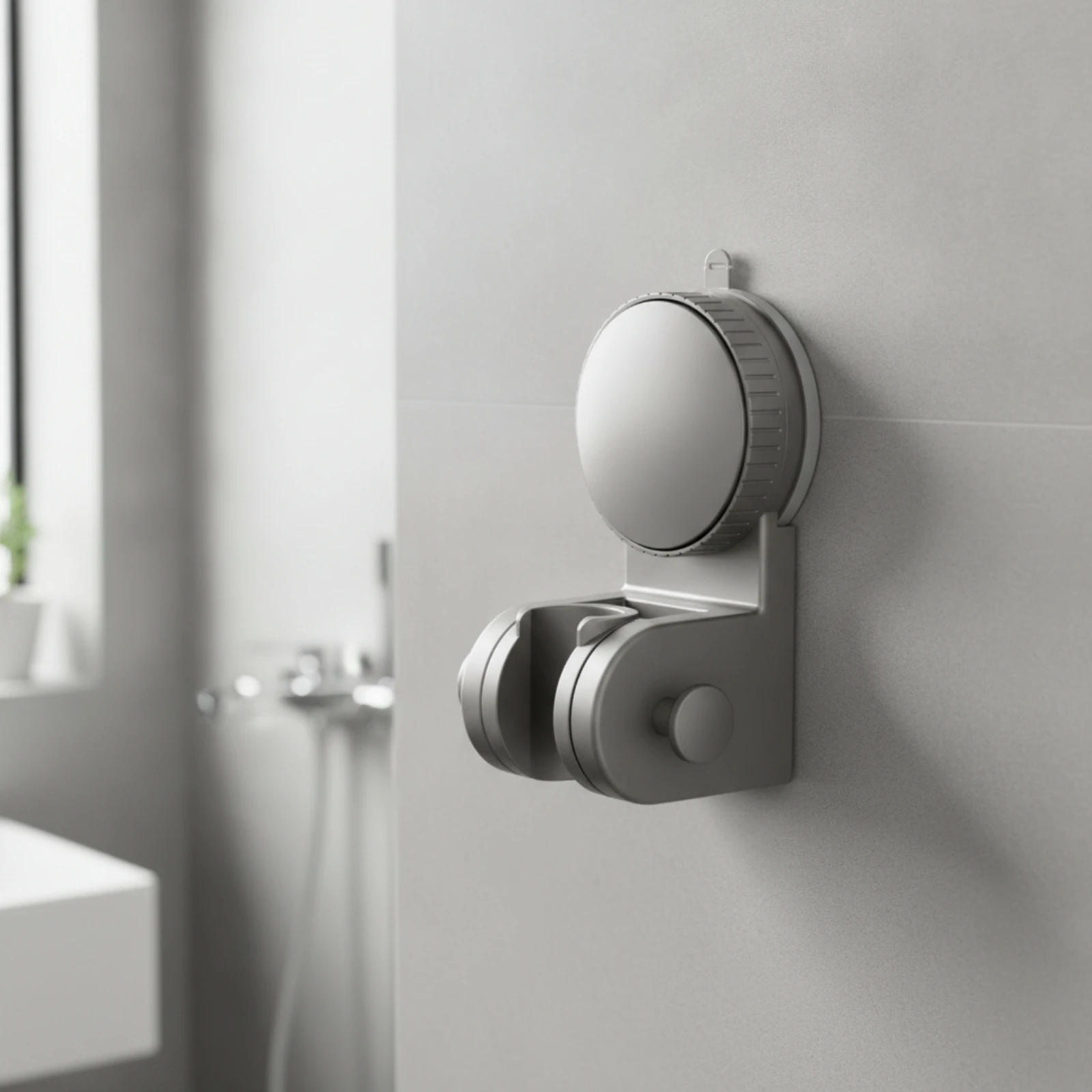 Shower Head Holder with Suction Cup Compact Shower Head Bracket with Suction Cup for Renters, Bathroom