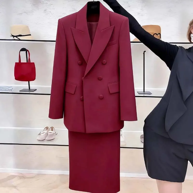 Weißer Damenanzug 2026 – Neues Frühjahr/Herbst/Winter-Modell: Elegantes, professionelles Zweiteiler-Kostüm für Damen