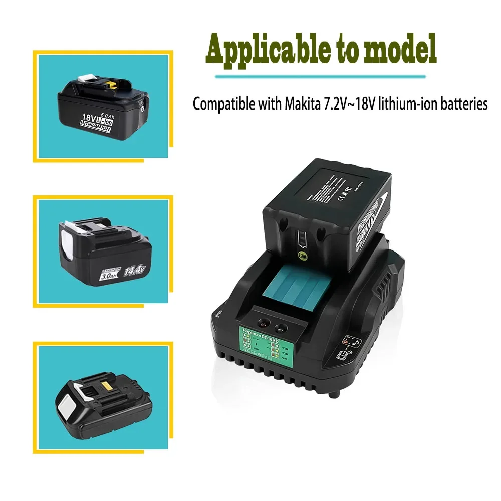 Dc18RC 14.4V 18V Li-Ion Battery Charger 3A 4A Charging Current for Makita Bl1830 Bl1430 Dc18Rc Dc18Ra Power Tool Battery