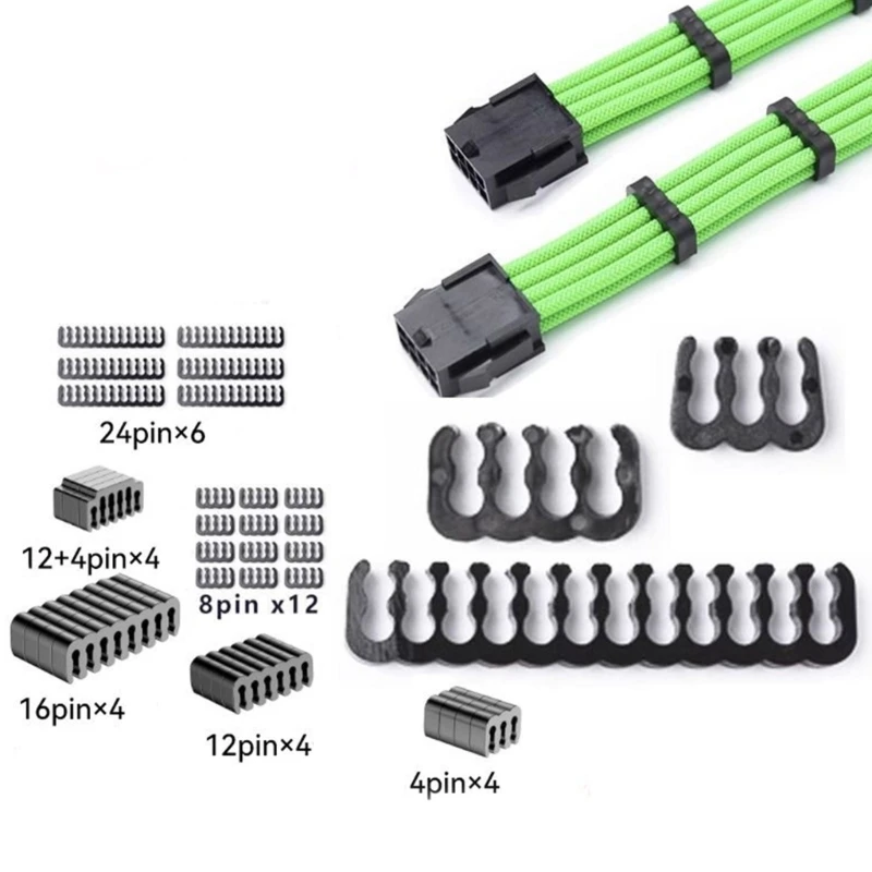 J78A Power Cable Sleeve Management Tool Set with 34PCS Acrylic Combs for Efficient Power Cable Computer Wiring Arrangement