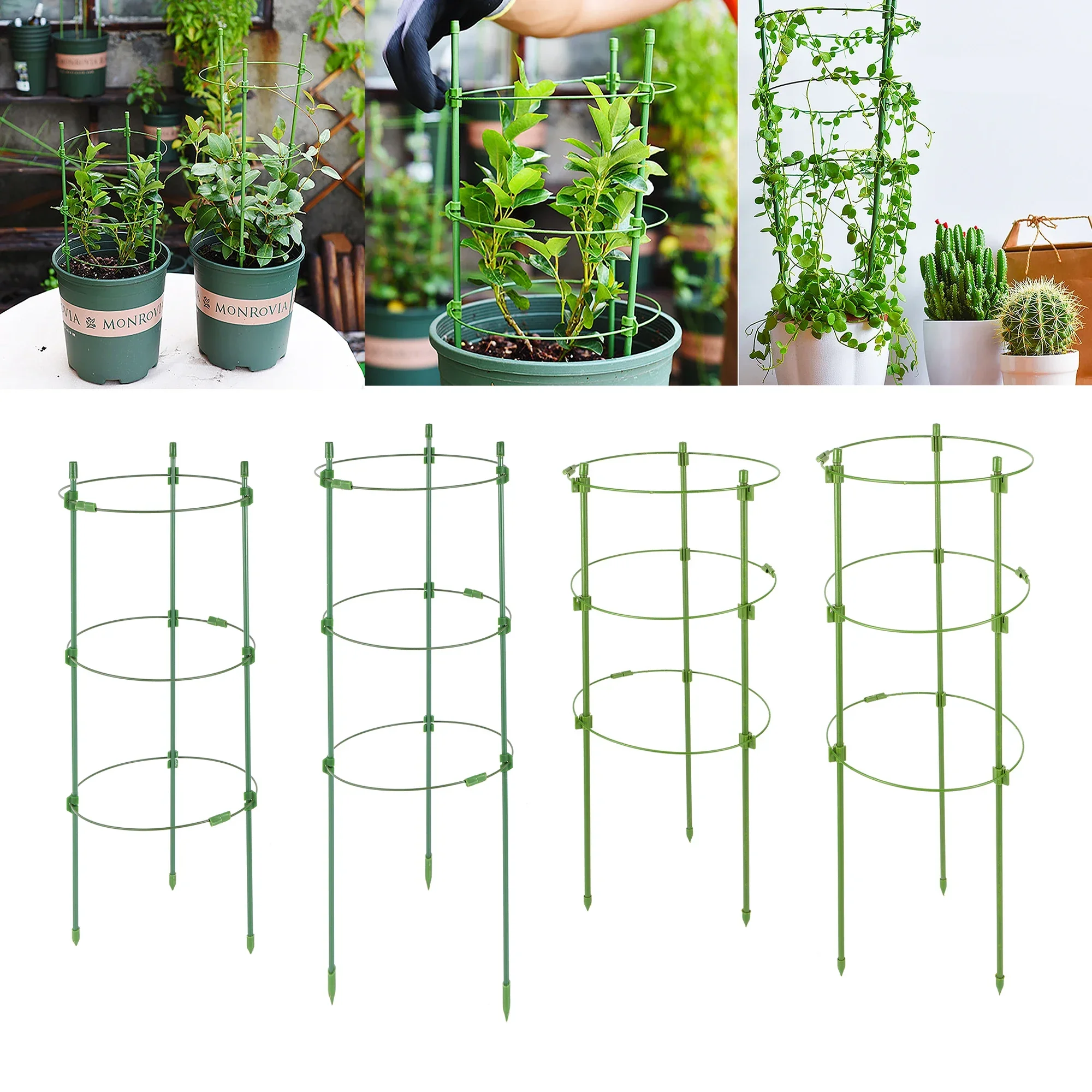 Soporte de Jardín para Plantas Trepadoras de 45 cm, Anillo de Soporte Antioxidante para Plantas, Jaula para Plantas en Maceta, Soporte para Flores, Enredadera