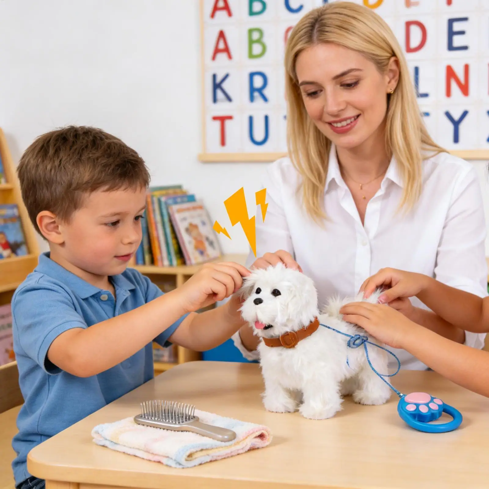 Nowa Elektryczna Realistyczna Pluszowa Symulacja Inteligentnego Psa Zabawka dla Dzieci Może Chodzić i Sszeć Elektryczny Pluszowy Robot Zwierzę Domowe Psy dla Chłopców i Dziewczynek