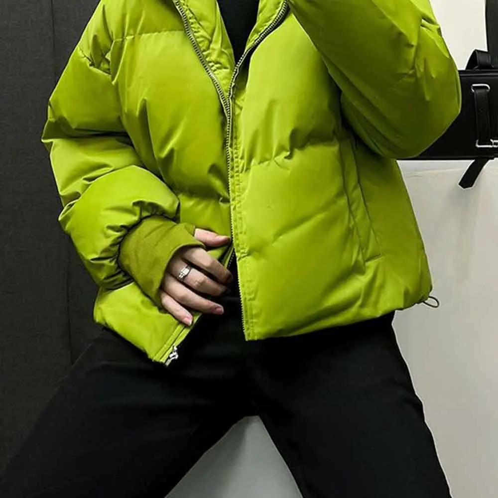 2025 شتاء جديد الرجال بلون سترة قطن بأكمام طويلة الأمريكية الرجعية الموضة العصرية شارع العليا فضفاض المتخصصة الرجال