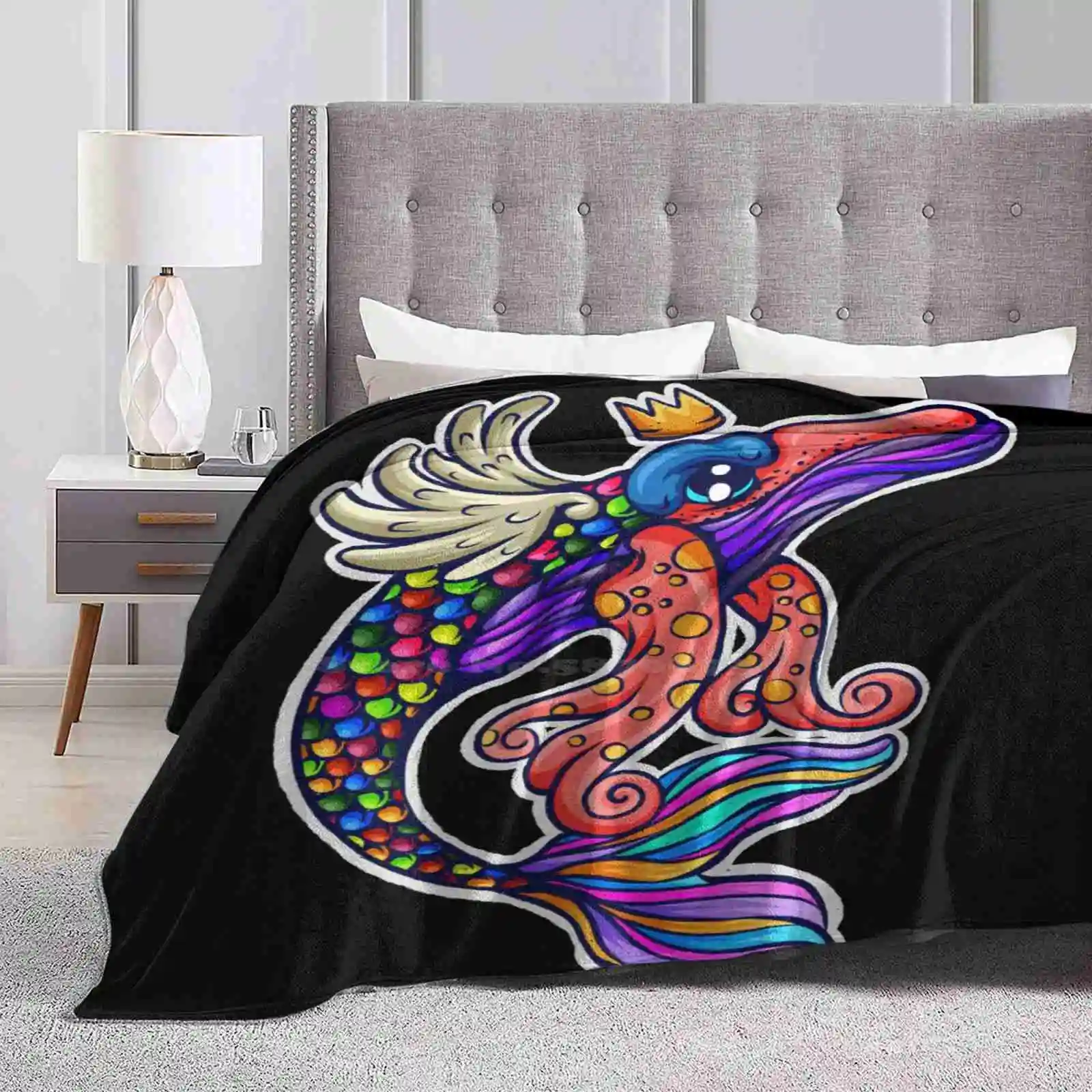 Sky Whale Shaggy Throw Soft Warm Blanket Sofa/Bed/Travel Love Gifts Whale Alvabet Font Monster Holiday Hallowen Cute Kid