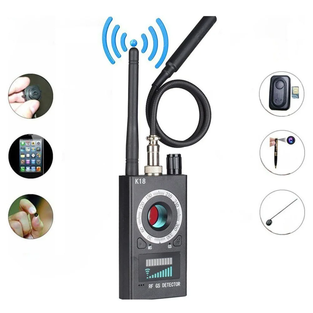 K18 1MHz-6.5GHz Multi-function Anti-spy Camera GSM Audio Bug Finder GPS Signal lens Tracker Detect Rf Wireless Signal Detector