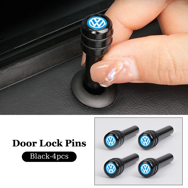 2/4pcs Car Door Lock Pins Universal Interior Door Lock Pull Pin Cover For Volkswagen VW Golf 4 6 7 Tiguan Passat B5 B7 Jetta MK5