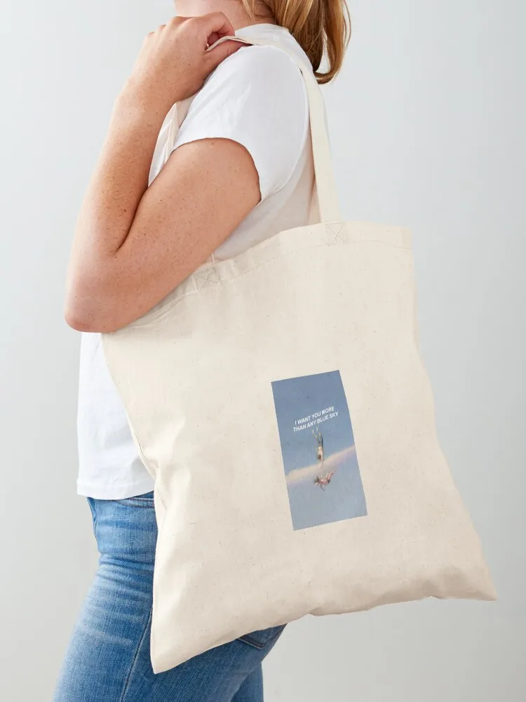 I want you more than any blue sky - weathering with you Tote Bag ecological bags tote bag university Big bag women