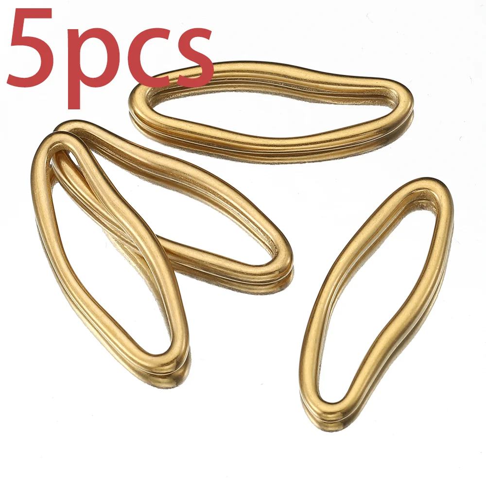 5 pezzi in acciaio inossidabile con castone irregolare, connettori pendenti con ciondoli color oro vuoto per orecchini fai da te, collane, creazione di gioielli