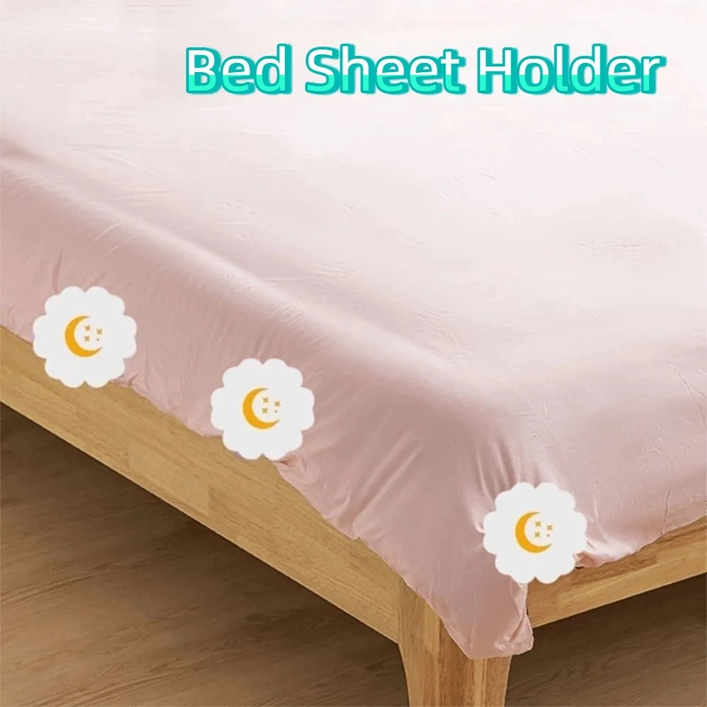 

Durable Plastic Bed Sheet Holder Flower Shape Anti-Slip Bed Sheet Clips Safety Pinless Quilt Sheet Holder Bedroom
