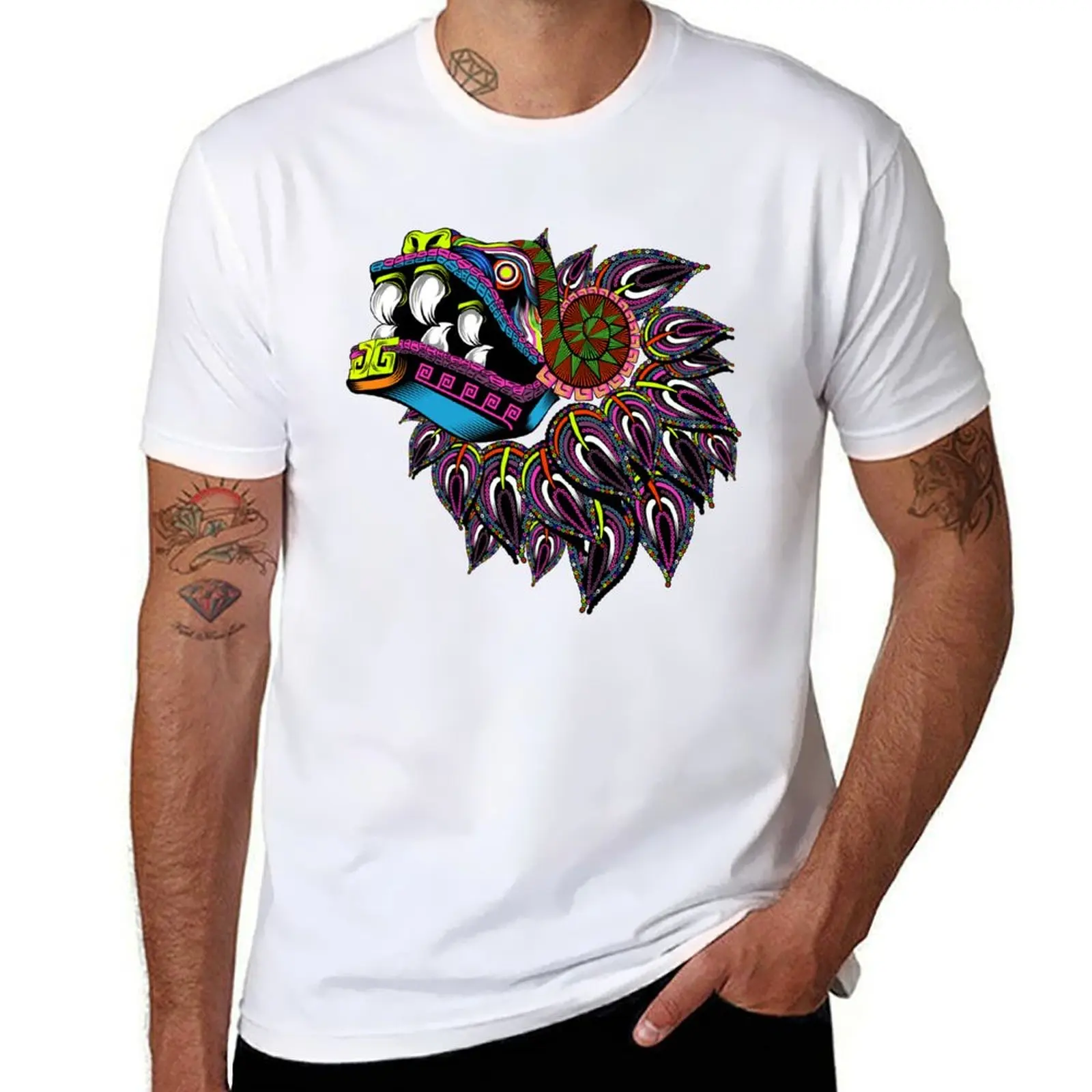 

quetzalcoatl huichol T-Shirt man t shirts cotton essential t shirt T-Shirt