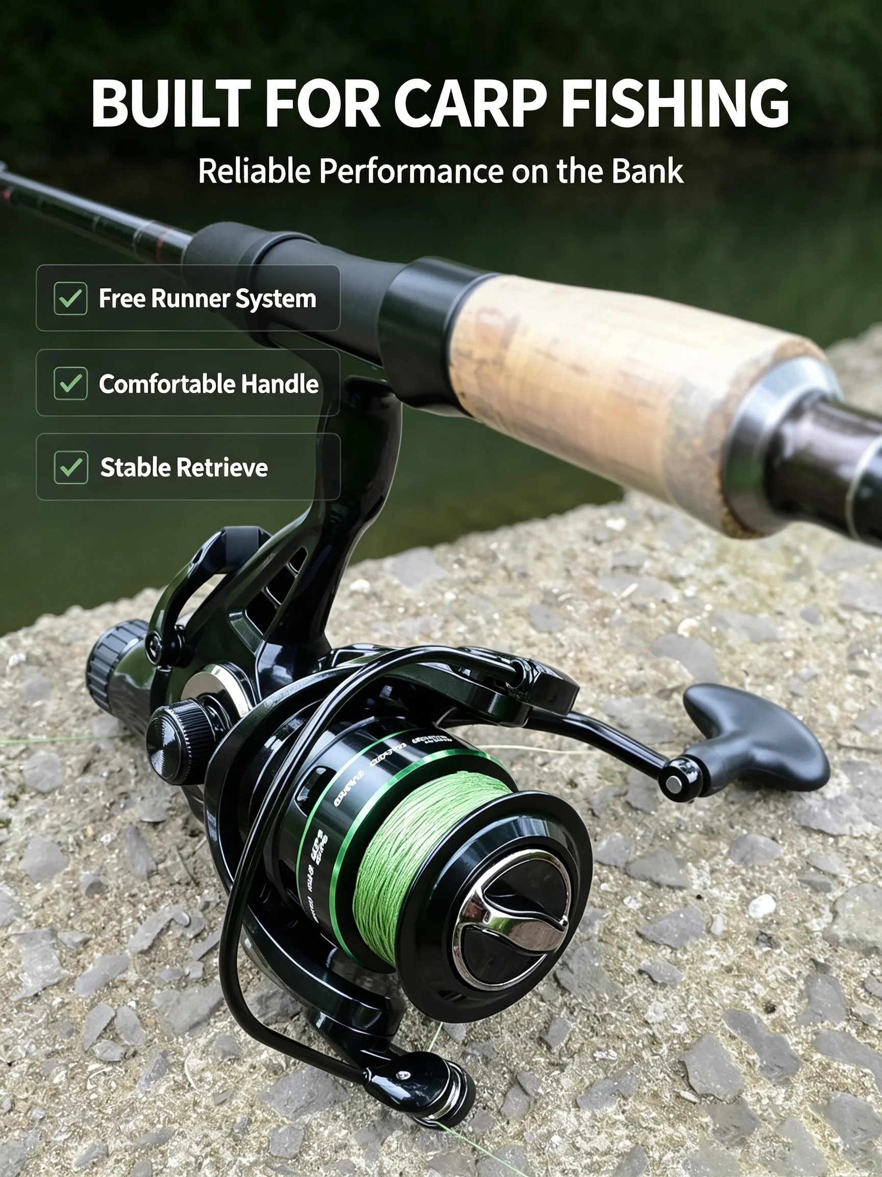 HIRISI HD Serie Free Runner Spinnrolle 6+1BB Karpfenangelrolle HD4000 Metallspule Salzwasser Süßwasser Angelrolle – Detail 3
