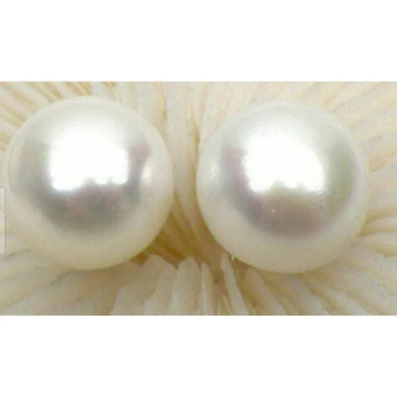 Stunning 11-12mm Natural AAAA White South Sea Pearl Earrings, Light Luxury Delicate Women's Earrings 14k Gold Stud Earrings -