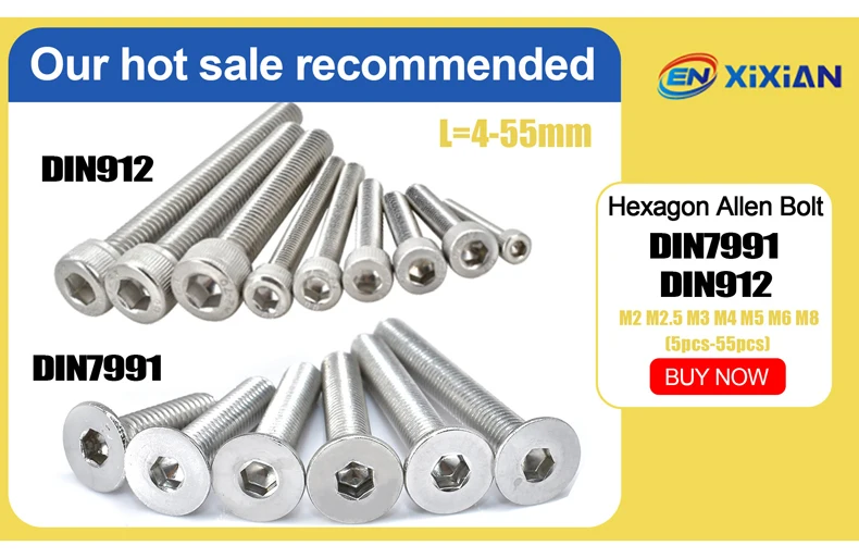 3-150pcs DIN7991 Black Steel 10.9 Hex Socket Countersunk ISO7380 G10.9 Round Allen Hexagon Socket Screw M2 M2.5 M3 M4 M5 M6 M8