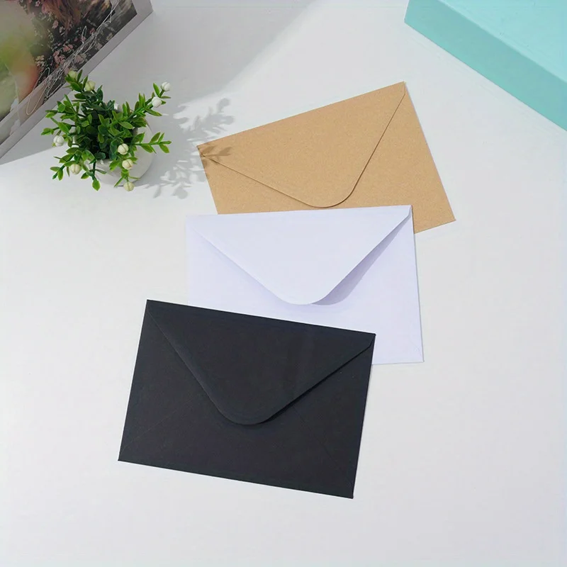 

20pcs Blank Envelopes in White, Black, And Kraft Paper Measuring- Suitable for Holiday Greeting Cards, Letters, Gifts, Postcards