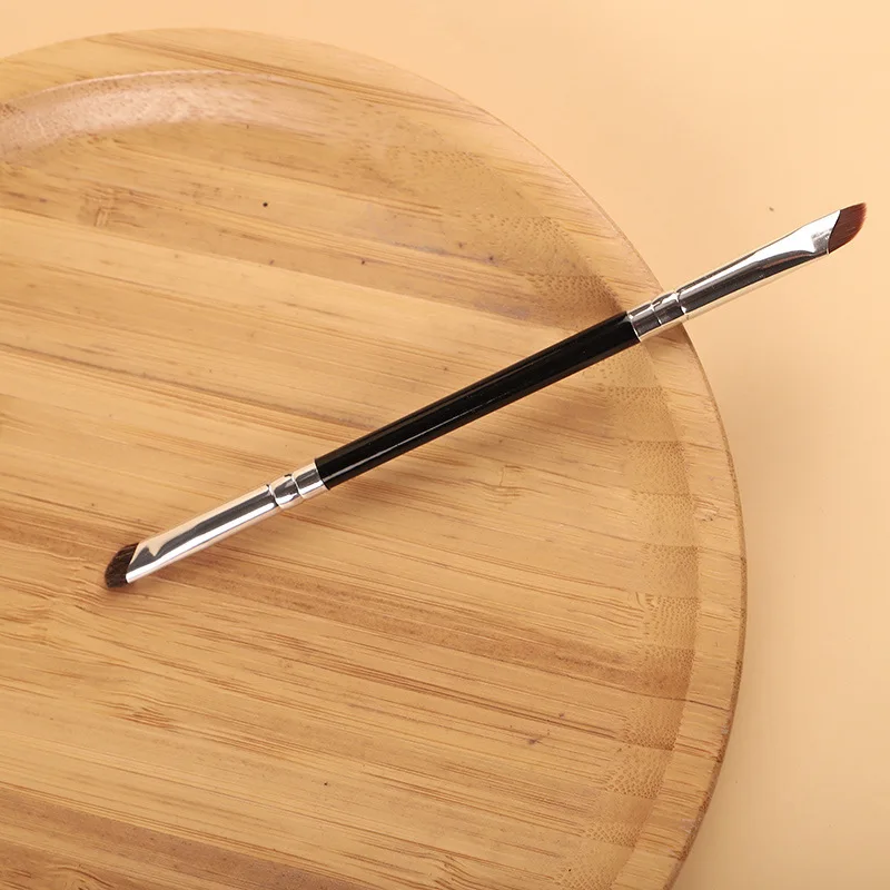 Brosse de maquillage en poils d'animaux simples, poils de cheval, Double faucille, ombre à paupières, correcteur, outils de maquillage de beauté