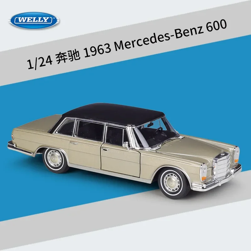 

WELLY 1:24 1963 Mercedes-Benz 600 модель автомобиля из сплава, Литые и игрушечные автомобили, коллекционная игрушка, модель BB106