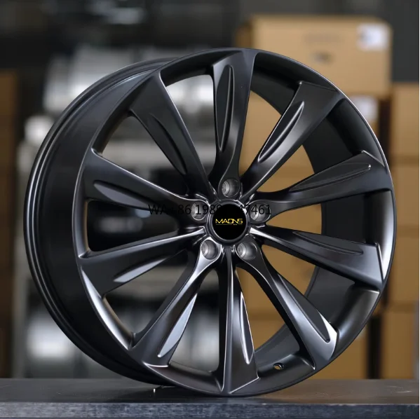 

WHEELSHOME TIFFANDO 22 Inch Forged Aluminum Alloy Multi Spoke Wheel 35mm ET 5x120 Satin Black 1 Year Warranty New Tesla 4 Pieces