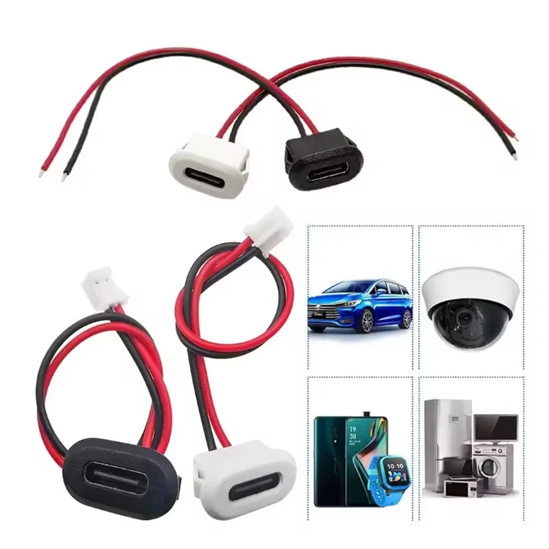 USB-C Charger Plug Socket USB Connector Jack Female Type-C with Clip 3A High Current Fast Charging Jack Port Car Accessories