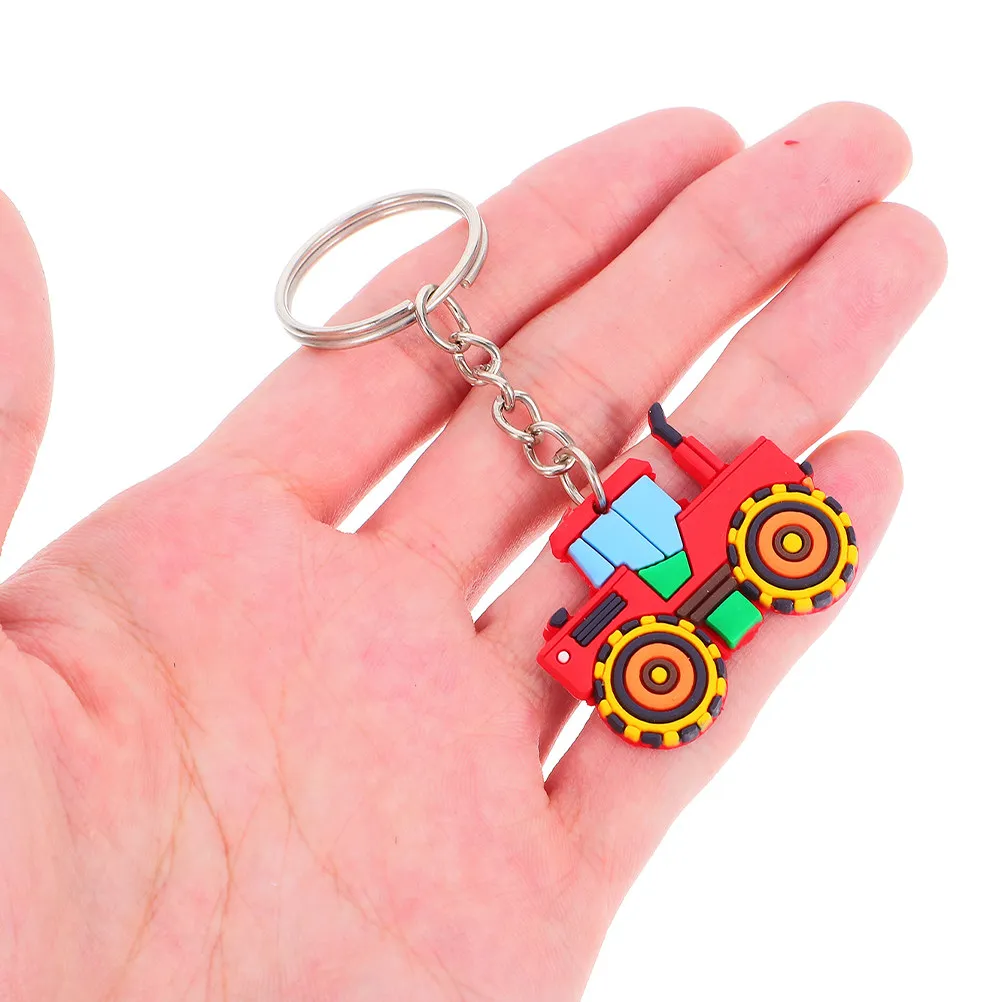 

12Pcs Cartoon Farm Tractor Keychain Cute Harvest Season Birthday Party Favor Kids Backpack Decoration Key Ring Pendant