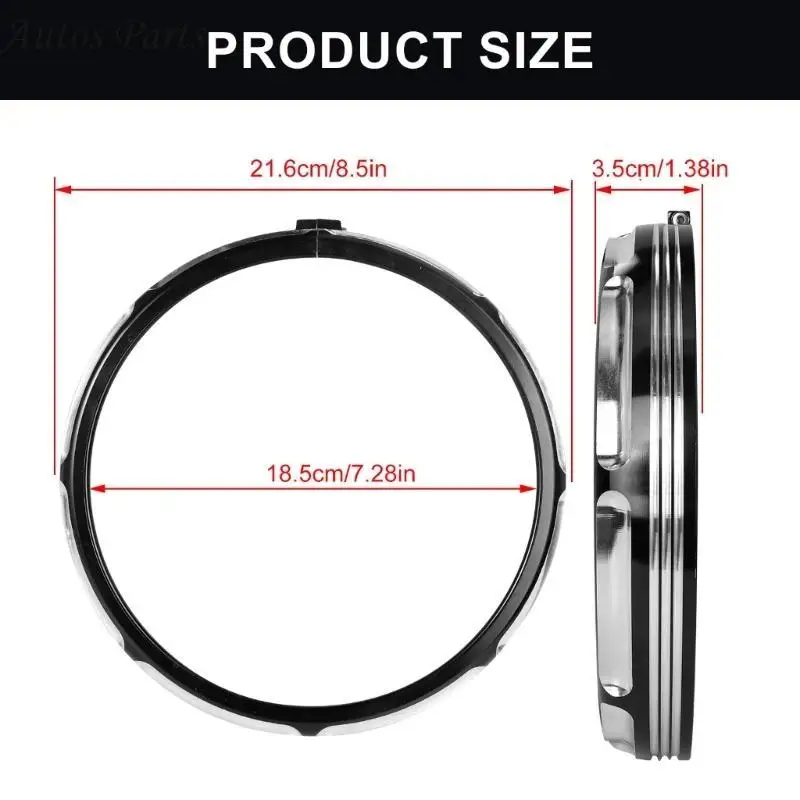 57BA 7 بوصة محامي المصابيح الأمامية غطاء الأمامي من الألومنيوم غطاء الأمامي الزخرفي تغطية إكسسوارات الدراجات النارية للدراجات #6