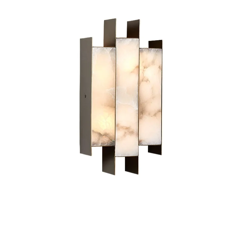 Light luxury marble wall lamp, bedroom living room decorative wall lamp