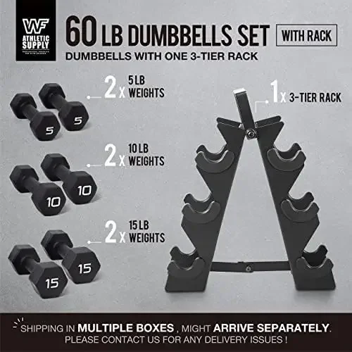 Black Neoprene Dumbbell Set, Non-Slip & Hex Shape, Great for Muscle Toning, Strength Building & Weight Loss; Sizes, Dumbbells On