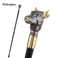 Black Golden Bull Cattle Gentleman Bullfight Walking Cane Fashion Walking Stick Gentleman Crosier Knob Walking Stick 93cm