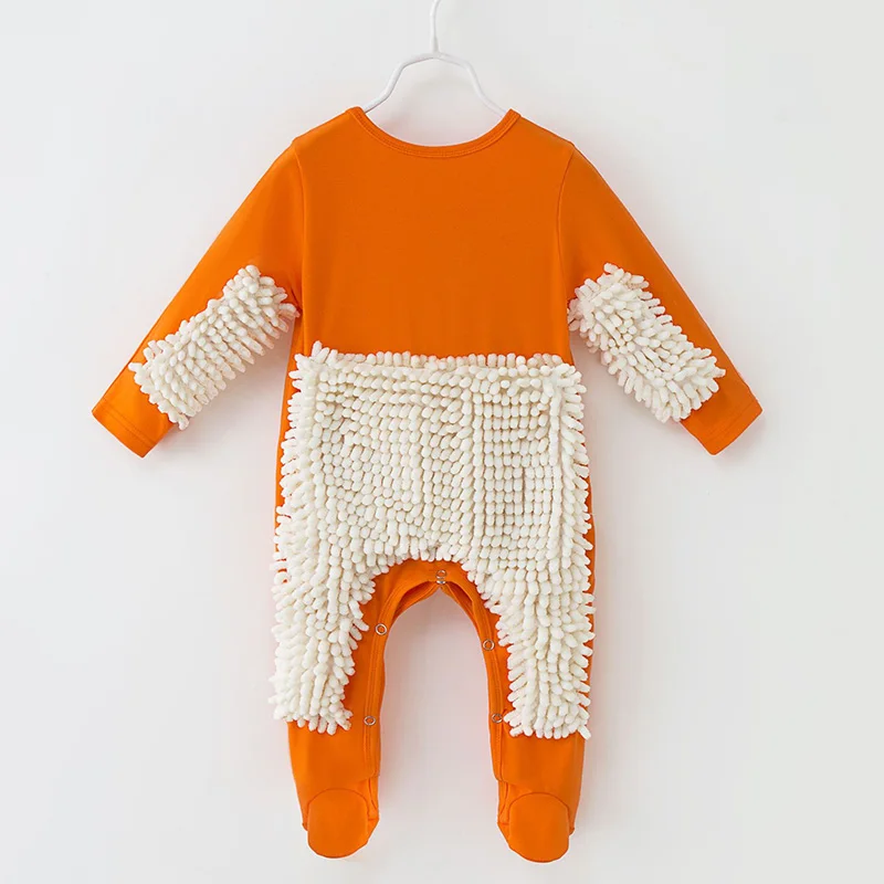 Infant Baby Boys Girls Mop Jumpsuit One Piece Long Sleeved Cotton Stitching Toddler Baby Boys Girl Romper Spring Autumn Clothes