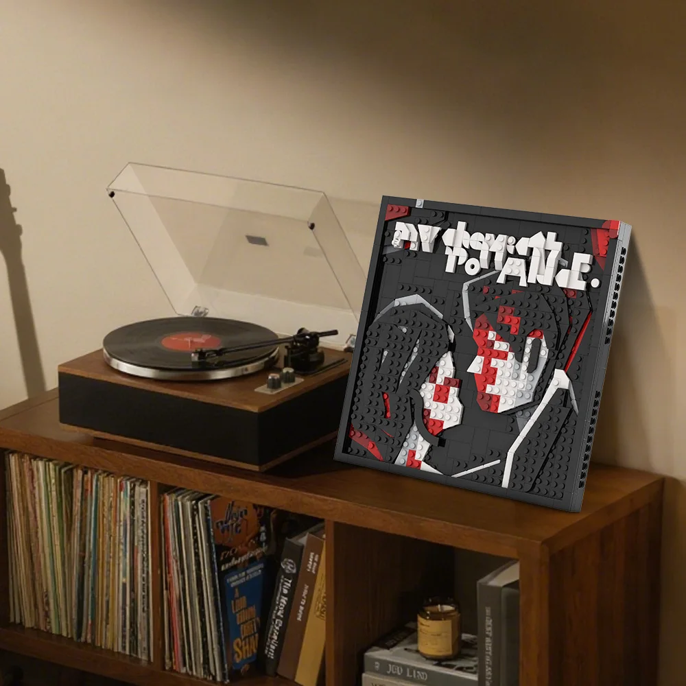 

MOC MCR Three Cheers альбом мозаичная модель строительные блоки рок-группа музыкальный альбом плакат кирпичи игрушка подарок для взрослых