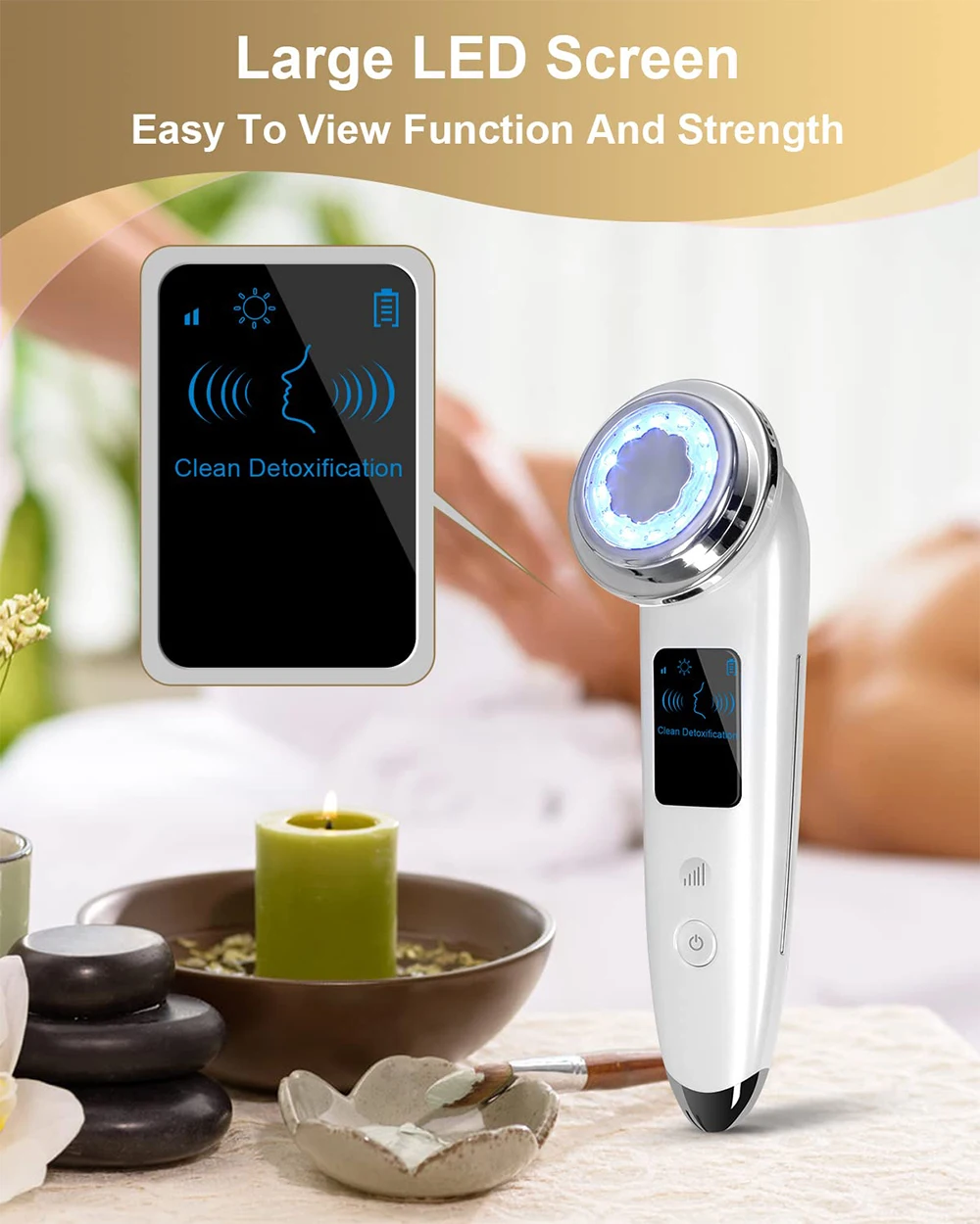 EMS Microcurrent Face Lift Device – LED + Heating + Vibration Facial Massager