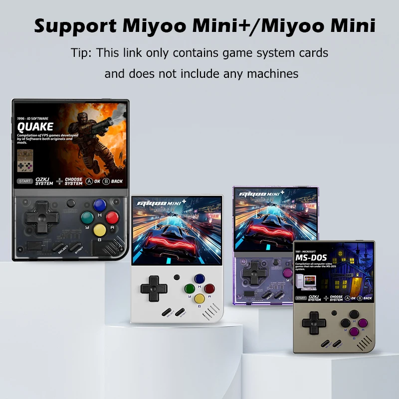 بطاقة نظام الألعاب Miyoo Mini Plus 64 جيجابايت/128 جيجابايت/256 جيجابايت 50 + محاكيات تدعم بطاقة PS1/MAME/NDS TF بطاقة SD للتوصيل والتشغيل الصغير Miyoo
