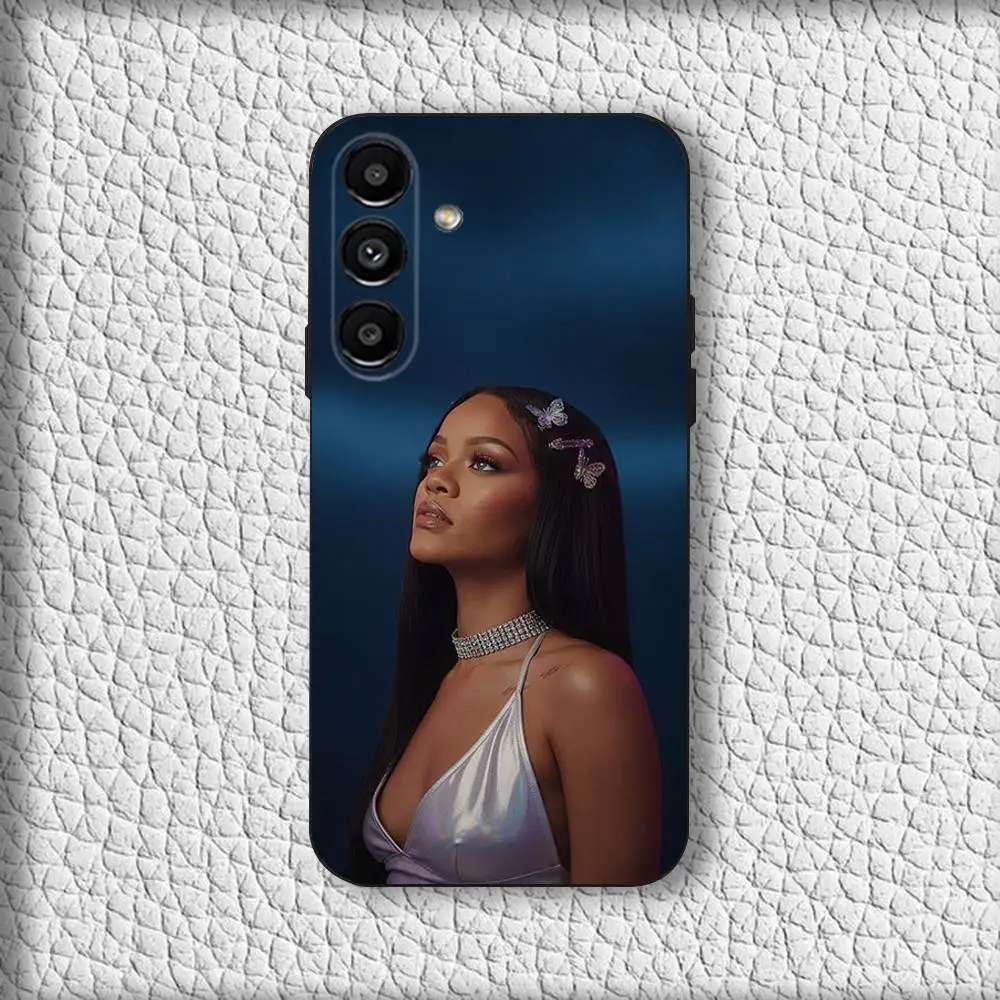 Custodia per telefono R-Rihanna Singer per Samsung Galaxy A73,72,71,A52,51,40,41,A22,A32,31,A13,12,Note20 Soft Black Shell