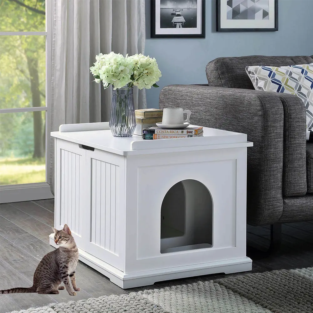 

Furniture, brand new, pet furniture wooden side table litter box fence